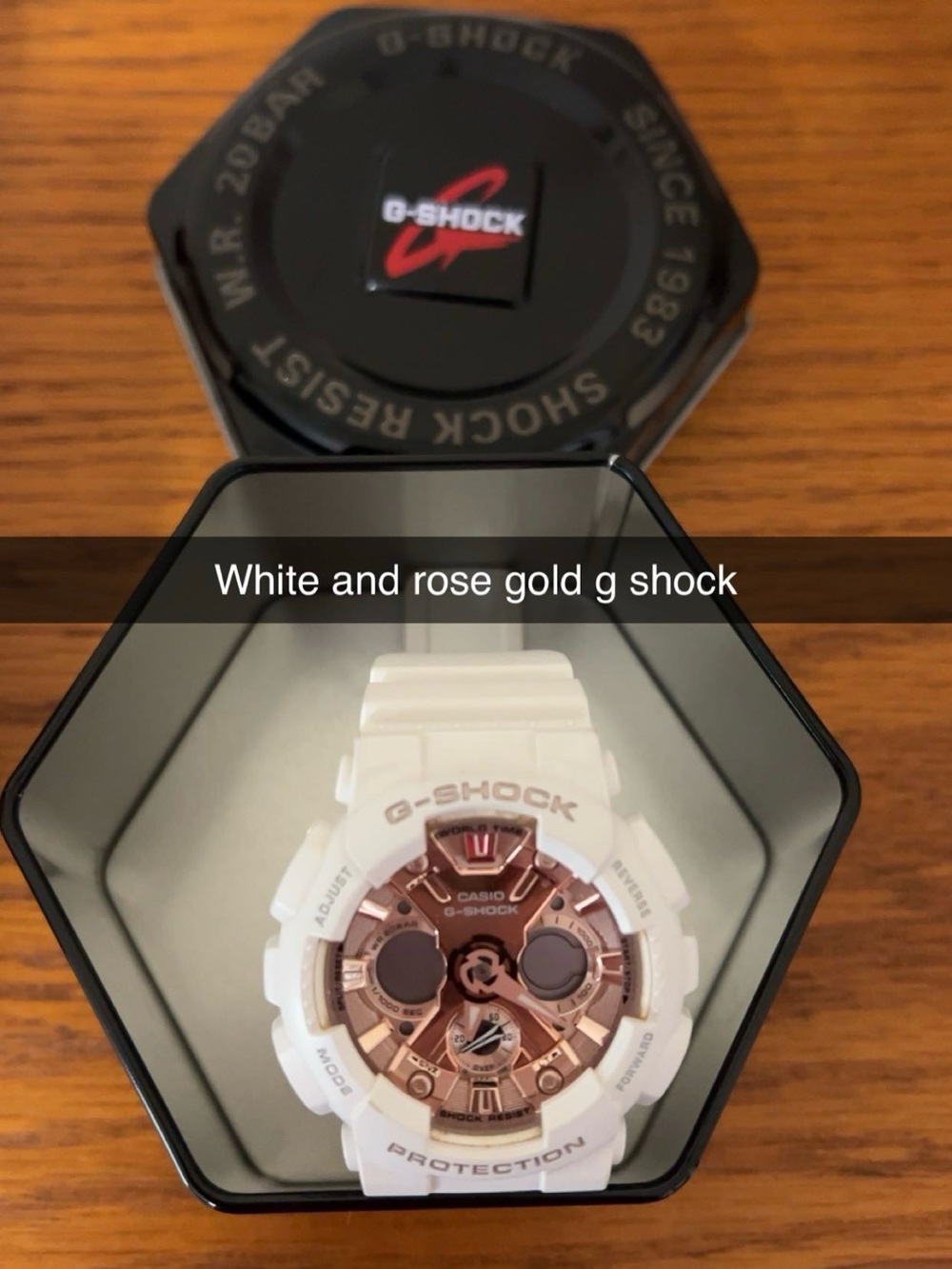 G-Shock Women’s White Watch with Rose Gold Dial